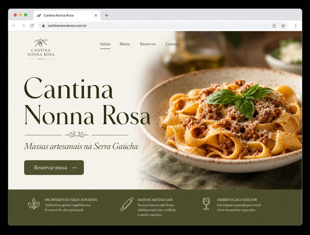 Site para restaurante italiano