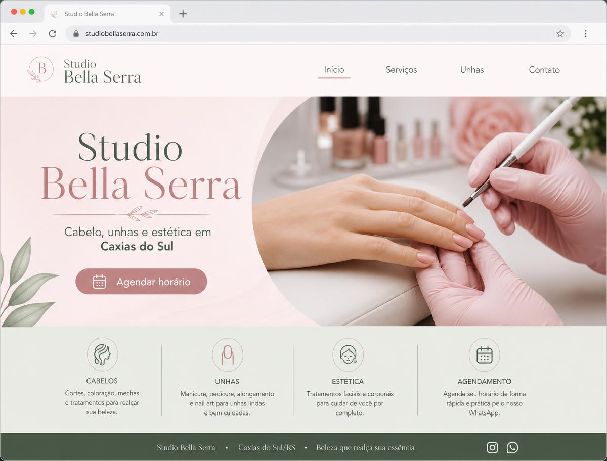 Site para salão de beleza e manicure